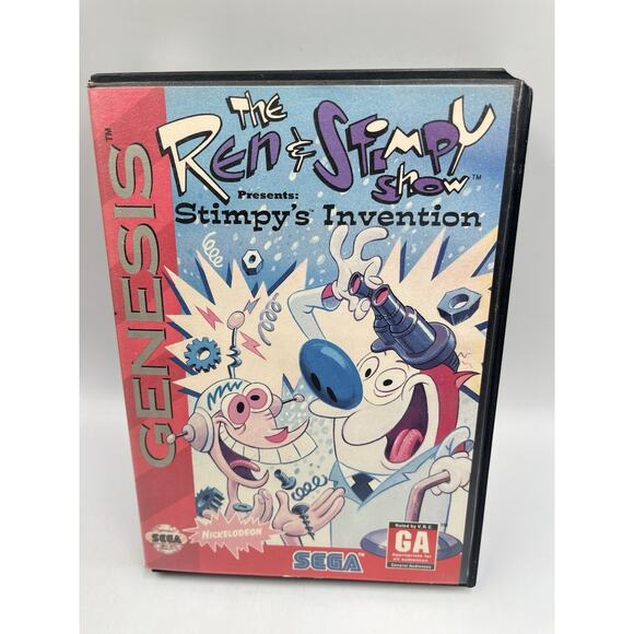 The Ren & Stimpy Show: Stimpy's Invention (Sega Genesis) Case & Cartridge TESTED - Picture 1 of 8